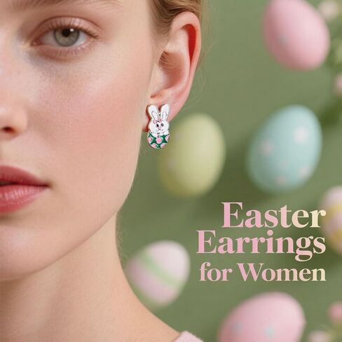 Easter Earrings for Women Cute Bunny Earrings Colorful EasterEgg Dangle Earring Spring Earring EasterHoliday Jewelry Easter Basket Stuffers Gift for Women in Saudi Arabia