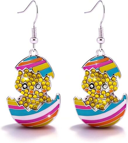 Easter Earrings for Women Cute Bunny Earrings Colorful EasterEgg Dangle Earring Spring Earring EasterHoliday Jewelry Easter Basket Stuffers Gift for Women in Saudi Arabia