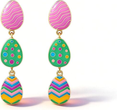 Easter Earrings for Women Cute Bunny Earrings Colorful EasterEgg Dangle Earring Spring Earring EasterHoliday Jewelry Easter Basket Stuffers Gift for Women in Saudi Arabia