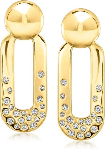 أقراط روس سيمونز متدلية من الخرز مطلية بالذهب الأصفر عيار 14 قيراط مع 1.20 قيراط. t.w. تشيكوسلوفاكيا in Kuwait