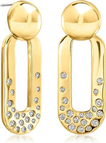 أقراط روس سيمونز متدلية من الخرز مطلية بالذهب الأصفر عيار 14 قيراط مع 1.20 قيراط. t.w. تشيكوسلوفاكيا in Kuwait