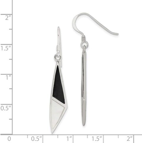 925 Sterling Silver Onyx & Mother of Pearl Earrings in Kuwait