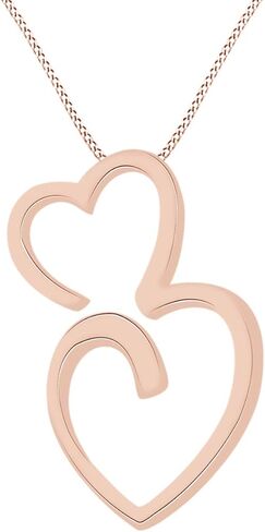 AFFY Double Heart Cut Pendant Necklace in 14k Gold Over Sterling Silver in Saudi Arabia