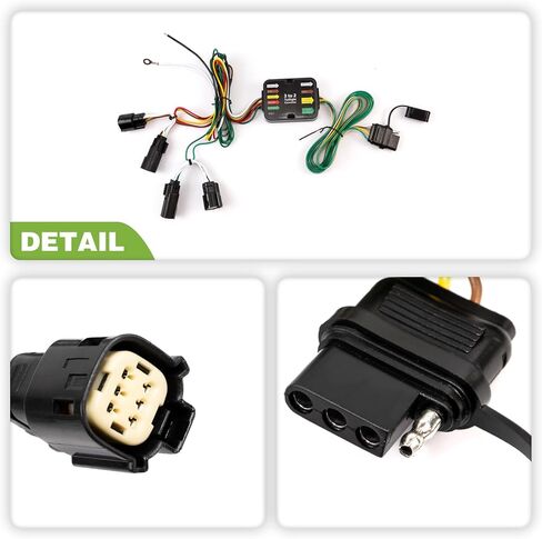 4-Pin Trailer Wiring Harness Compatible with Ford Edge Sport 2015-2018, Ford Edge Titanium 2015-2018 Replace 56292 Trailer Hitch Wiring Harness in Kuwait