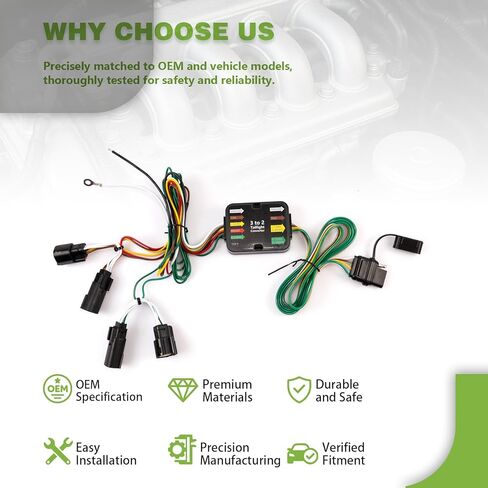 4-Pin Trailer Wiring Harness Compatible with Ford Edge Sport 2015-2018, Ford Edge Titanium 2015-2018 Replace 56292 Trailer Hitch Wiring Harness in Kuwait