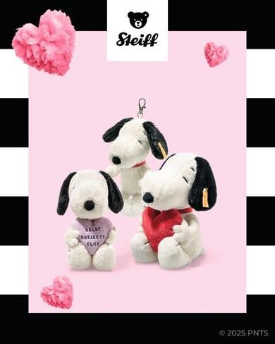 Steiff Snoopy Officially Licensed Love - Soft Plush Dog Toy Stuffed Animal Holding Red Heart Premium Peanuts Collectible, Snoopy, 12" in Kuwait