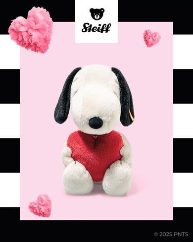Steiff Snoopy Officially Licensed Love - Soft Plush Dog Toy Stuffed Animal Holding Red Heart Premium Peanuts Collectible, Snoopy, 12" in Kuwait
