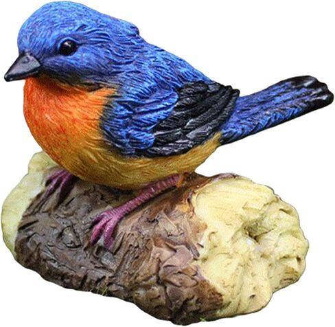 Bird Statue Resin Bird Figurines Animal Ornament for Home Office Wedding Party Table Decoration - Blue in Saudi Arabia