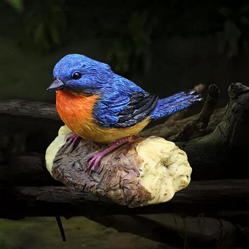 Bird Statue Resin Bird Figurines Animal Ornament for Home Office Wedding Party Table Decoration - Blue in Saudi Arabia
