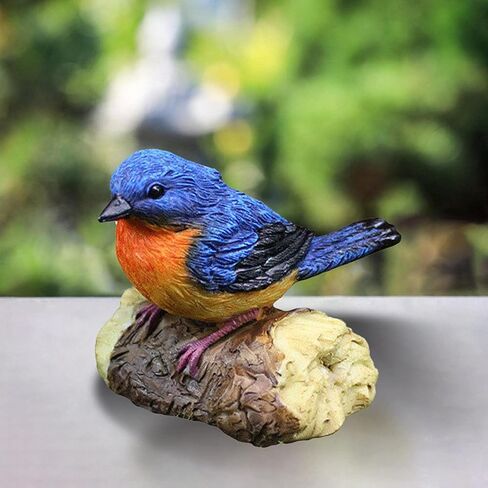 Bird Statue Resin Bird Figurines Animal Ornament for Home Office Wedding Party Table Decoration - Blue in Saudi Arabia
