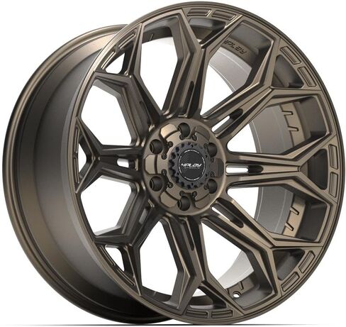 4PLAY Wheels 4P83 22 Inch Rims and Tires Fit 6x135 & 6x139.7 22x10 Satin Bronze - TerraMax RT 285/45-22 (Set of 4) in Kuwait