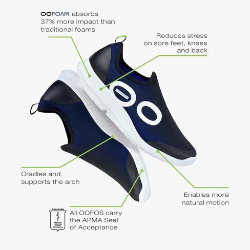 OOFOS OOmg Sport Low Recovery Shoe, White & Navy - Men s Size 11 in Saudi Arabia