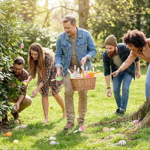 12 Pcs Colorful Easter Eggs Foam Hanging Tree Ornaments Easter Egg Bulk for Home Hunt Party Favors Decorations Supplies in Kuwait