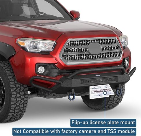 Hooke Road Tacoma Stubby Front Bumper with 3×9W LED Spotlights for 2016-2023 Toyota Tacoma 3rd Gen, Tube Offroad Bumper Bull Bar with D-ring Mounts & Low-profile Grille Guard in Saudi Arabia
