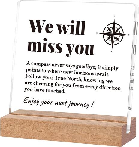 Coworker Leaving Gifts for Women Men, Farewell Going Away Goodbye Gifts for Boss, We Will Miss You Compass Plaque, Retirement Gift for Woman (MissYou, 4'' x 4'') in Kuwait