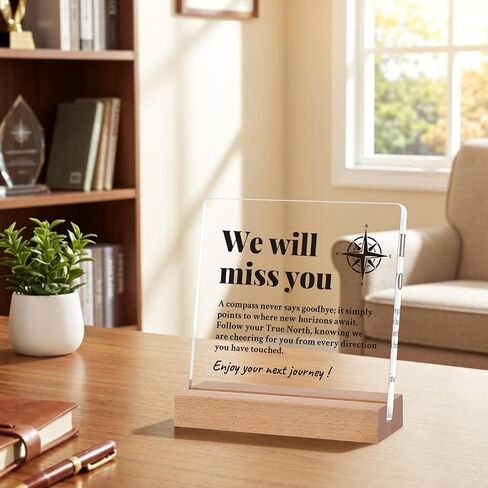 Coworker Leaving Gifts for Women Men, Farewell Going Away Goodbye Gifts for Boss, We Will Miss You Compass Plaque, Retirement Gift for Woman (MissYou, 4'' x 4'') in Kuwait