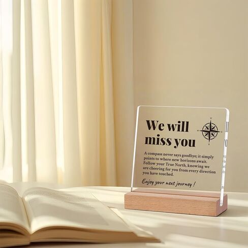 Coworker Leaving Gifts for Women Men, Farewell Going Away Goodbye Gifts for Boss, We Will Miss You Compass Plaque, Retirement Gift for Woman (MissYou, 4'' x 4'') in Kuwait