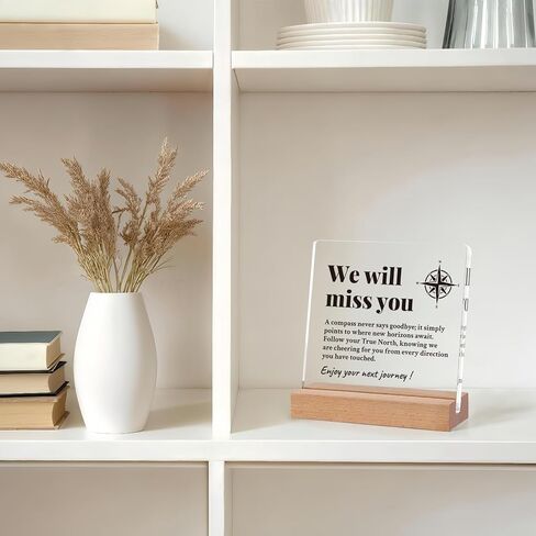 Coworker Leaving Gifts for Women Men, Farewell Going Away Goodbye Gifts for Boss, We Will Miss You Compass Plaque, Retirement Gift for Woman (MissYou, 4'' x 4'') in Kuwait