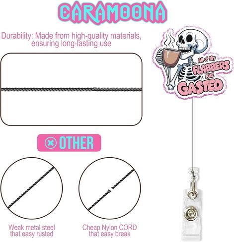 All of My Flabbers are Gasted Badge Reel 1.6 Inches Funny Skeleton, Coffee Lover, Meme Joke Humor, ID Card Holders, Retractable Alligator/Belt Clip, Acrylic Material, Badge Holders Accessories DIY in Saudi Arabia