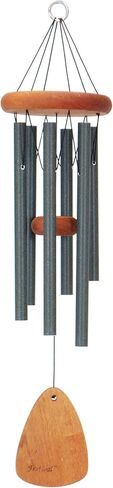 Festival 24-inch Redwood Wind Chime in Silver by Wind River for Patio, Backyard, Garden, and Outdoor décor. Made in The USA in Saudi Arabia