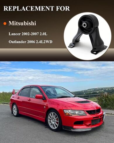 Rear Engine Motor Mount Compatible for Lancer 2002-2007 2.0L, Outlander 2006 2.4L2WD, Engine Motor Mount Replaces OE# A4617 MR554746 in Kuwait