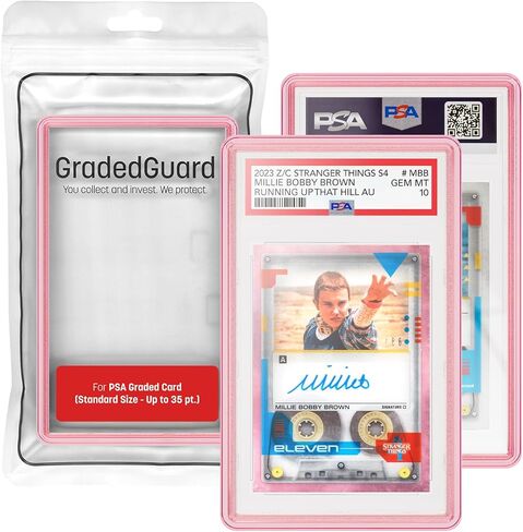 Graded Card Guard Case for Standard PSA Slab Case | Transparent Deep Colors | High Gloss Finish | Stackable | Made to Fit PSA | Solid TPU and PC Design (Ruby) in Saudi Arabia