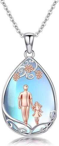Dorunmo Father Daughter Necklace 925 Sterling Silver Family Necklace Daughter Christmas Jewelry Gifts for Her in Kuwait