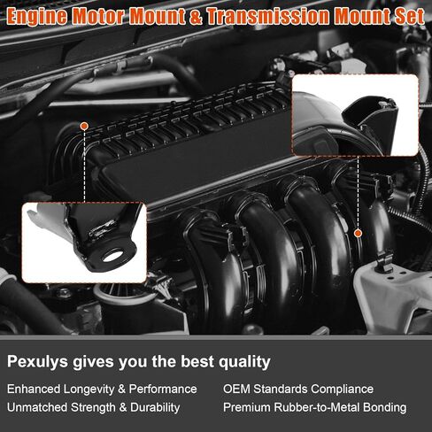 4Pcs Engine Motor Mount & Transmission Mount Set, Compatible with Honda Fit 1.5L L4 2007-2008, Replace OE: A4541, AM500, A4552, A4538 in Kuwait
