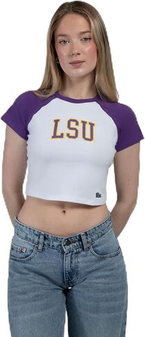 الضجيج والنائب Homerun Tee for Women (Medium) - Top University University Top Top للنساء ، تي شيرت المحاصيل ، قمصان جامعية لأيام اللعبة - الأرجواني in Kuwait