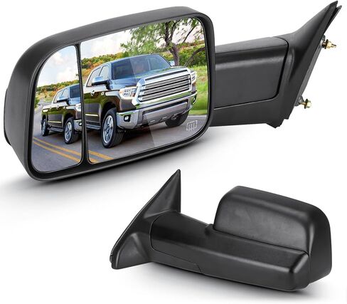 Towing Mirrors for Dodge Ram 1500 2009-2017, 2500 3500 2011-17 Power Heated with Manual Folding Fliping Up (1 Pair) in Saudi Arabia