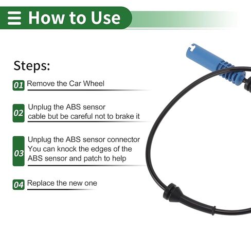 ABS Wheel Speed Sensor ABS Sensor Anti-Lock Braking System Sensor No.34526752689 for BMW Z3 2001-2002 1 Pc Front Left in Saudi Arabia