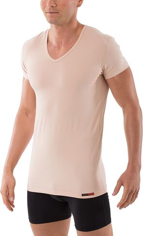 ALBERT KREUZ Men's v-Neck Business Undershirt with Short Sleeves Stretch Cotton White in Saudi Arabia