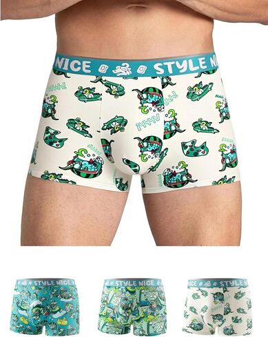 Men's Underwear Boxer Briefs, Soft Stretch & Comfortable Underwear for Men, Casual Mid Rise Underpant 4 Pack in Saudi Arabia