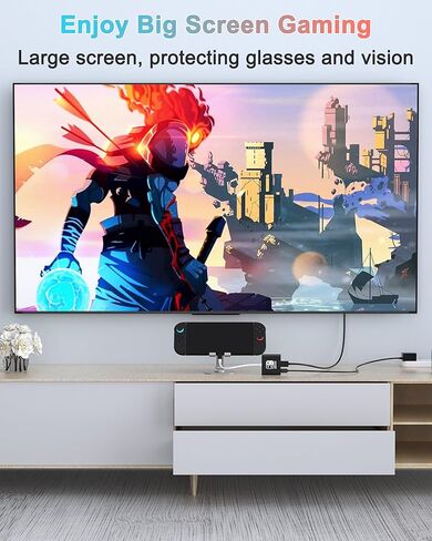 منصة سويتش لجهاز نينتندو سويتش، محطة إرساء للتلفزيون، ملحقات قاعدة نينتندو سويتش، محول قاعدة توصيل تلفزيون محمول، محول USB C إلى HDMI متوافق مع نينتندو سويتش/OLED/Steam Deck/MacBook Pro in Kuwait