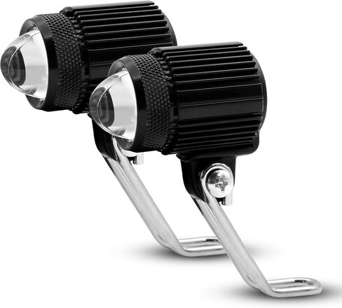 LED Motorcycle Fog Lights Yellow White Bi-Color LED Spotlights Front Driving Lamps Universal for Motorbike Electric Bike ATV UTV Truck SUV, 1Pair[4 Lighting Modes] in Kuwait