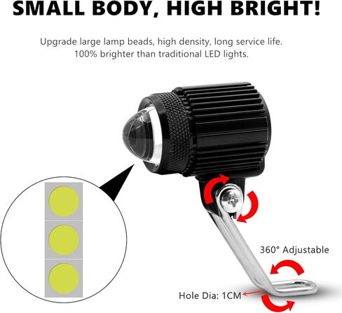 LED Motorcycle Fog Lights Yellow White Bi-Color LED Spotlights Front Driving Lamps Universal for Motorbike Electric Bike ATV UTV Truck SUV, 1Pair[4 Lighting Modes] in Kuwait