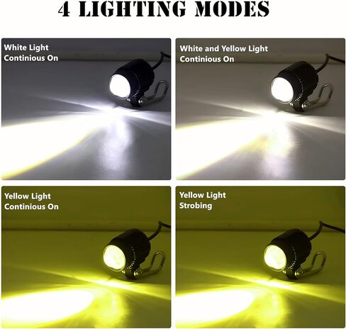 LED Motorcycle Fog Lights Yellow White Bi-Color LED Spotlights Front Driving Lamps Universal for Motorbike Electric Bike ATV UTV Truck SUV, 1Pair[4 Lighting Modes] in Kuwait