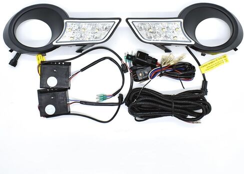 LED أضواء الضباب الجمعية DRL صالح ل 2008 2009 2010 تويوتا هايلاندر النهار تشغيل ضوء مصابيح القيادة المصد الأمامي مصابيح ضباب in Kuwait