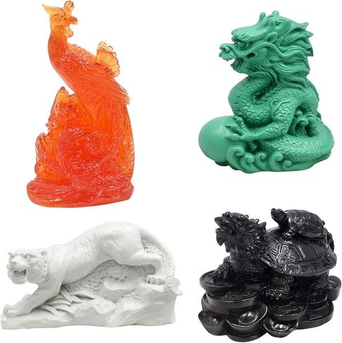 Feng Shui Resin Four Celestial Animals Dragon Phoenix Turtle Tiger Statue in Saudi Arabia