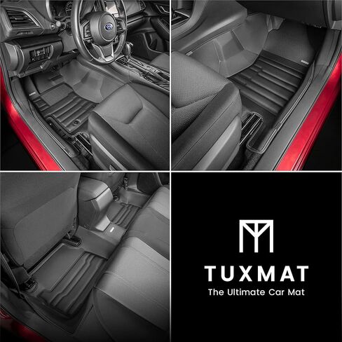 TuxMat - لموديلات Subaru Crosstrek/XV 2018-2023 - سجادات سيارة مخصصة - أقصى تغطية، جميع الأحوال الجوية، مقاسة بالليزر - تتضمن هذه المجموعة الكاملة الصفين الأول والثاني باللون الأسود in Saudi Arabia