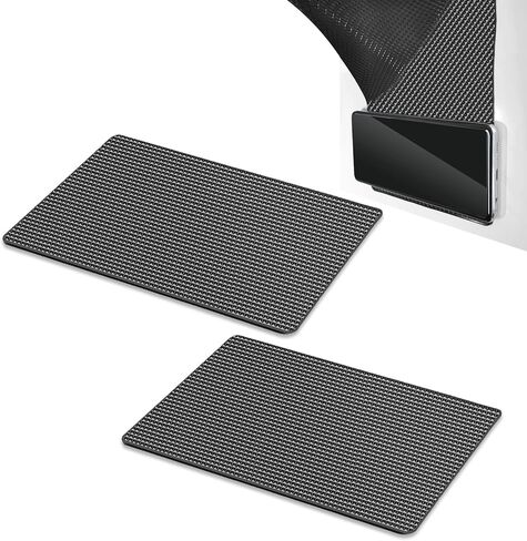 Dashboard Anti-Slip Mat, 10.63" x 5.9" PU Waterproof Central Control Instrument Panel Storage Protection Mat, Cuttable Super Strong Adsorption Self-Adhesive Accessories (Black) in Kuwait