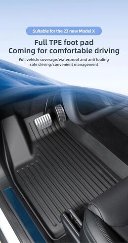 SMABEE 12Pcs Floor Mats Set for 2025 2026 Tesla Model X 6 Seater (Not fit 5/7 Seater) All Weather 2025-2022 Floor Liner Back Seat Cargo Liner Front Rear Trunk Backseat TPE Car Mats Accessories in Saudi Arabia