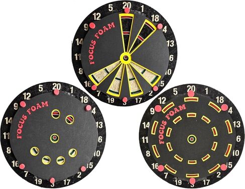 Magnetic Focus Foam Steel Tip Dartboard Trainer 3 Pack | Black Red Yellow in Saudi Arabia