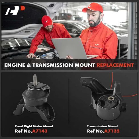 طقم حامل محرك وناقل حركة A-Premium مكون من قطعتين متوافق مع Kia Sportage 2005-2011 وHyundai Tucson 2005-2009، 2.0 لتر، ناقل حركة أوتوماتيكي، استبدال # 218302E100، 218302E600 in Saudi Arabia