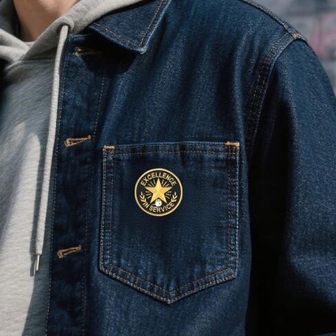 24PCS Excellence in Service Gold Star Lapel Pins with Rhinestone, Employee Recognition Award Badges for Staff Appreciation, Workplace Service Honor Pins Bulk 24 pcs S600 Brooch in Kuwait