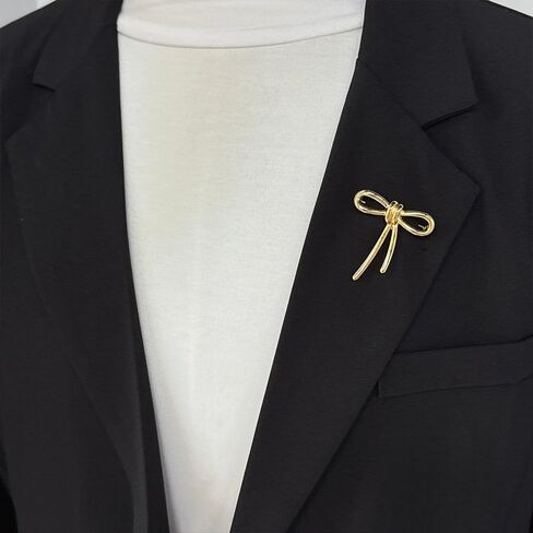 Minimalist Bow Brooch Pin for Women Men Gold-Tone Danity Ribbon Bowknot Lapel Pins for Hat Bag Suit Tie Badges Dresses Suit Shirt Clothes Accessories Wedding Party Fashion Jewelry in Saudi Arabia