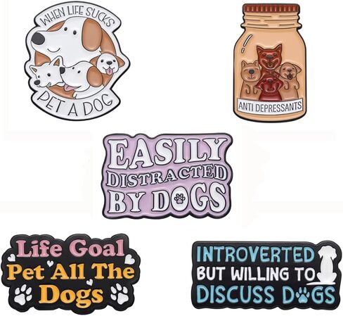 Creative Enamel Pins Bulk Set for Dog Lover, Cartoon Animals Novelty Dog Social Brooches Badges Lapel Pin for Backpacks Bags Jackets Hat Clothes DIY in Saudi Arabia