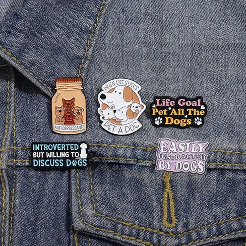 Creative Enamel Pins Bulk Set for Dog Lover, Cartoon Animals Novelty Dog Social Brooches Badges Lapel Pin for Backpacks Bags Jackets Hat Clothes DIY in Saudi Arabia
