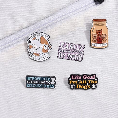 Creative Enamel Pins Bulk Set for Dog Lover, Cartoon Animals Novelty Dog Social Brooches Badges Lapel Pin for Backpacks Bags Jackets Hat Clothes DIY in Saudi Arabia