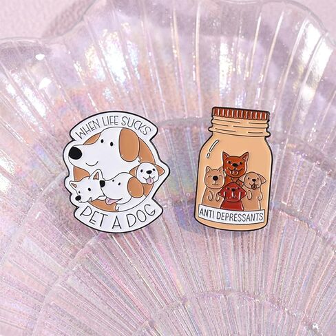 Creative Enamel Pins Bulk Set for Dog Lover, Cartoon Animals Novelty Dog Social Brooches Badges Lapel Pin for Backpacks Bags Jackets Hat Clothes DIY in Saudi Arabia